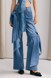 Nyla High Rise Straight Jeans mit Schleife